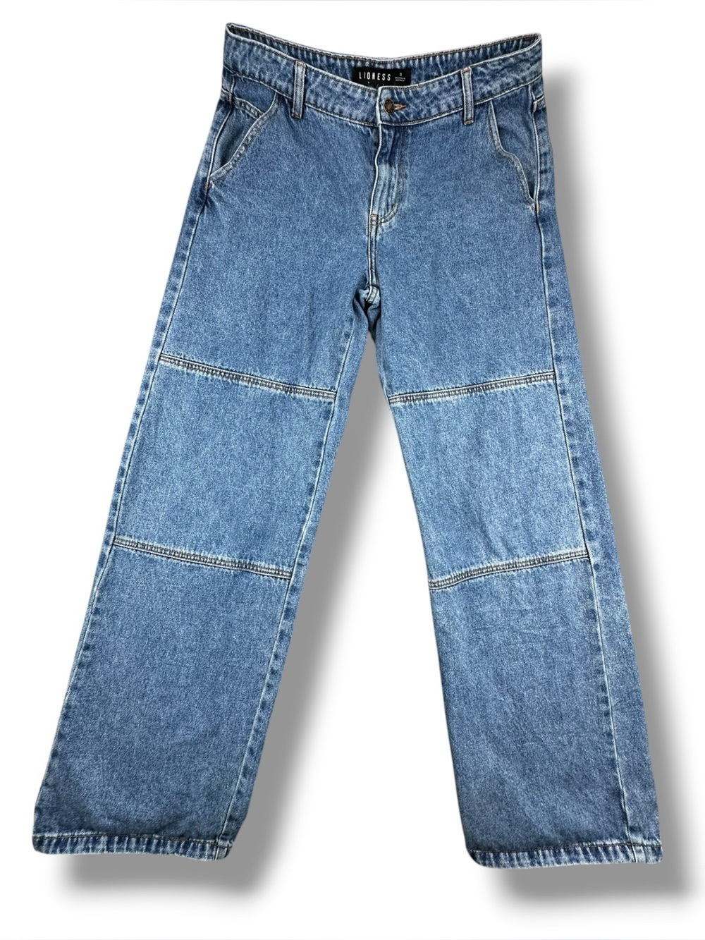 Lioness Wide Leg High Waisted Blue Jeans 100% Cotton Small EUC